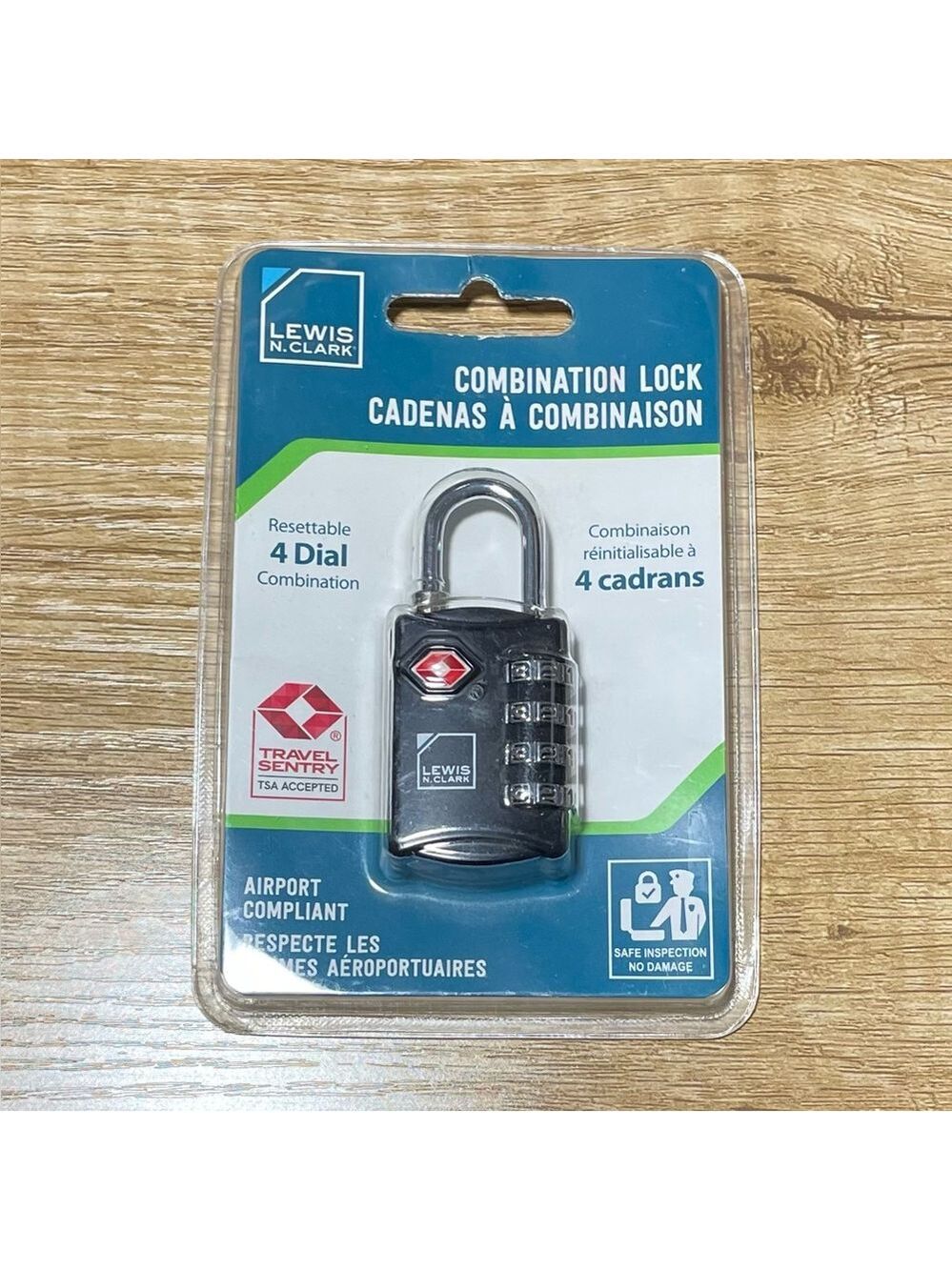 NWT Lewis N. Clark Black 4 Dial Travel Sentry Combination Lock
